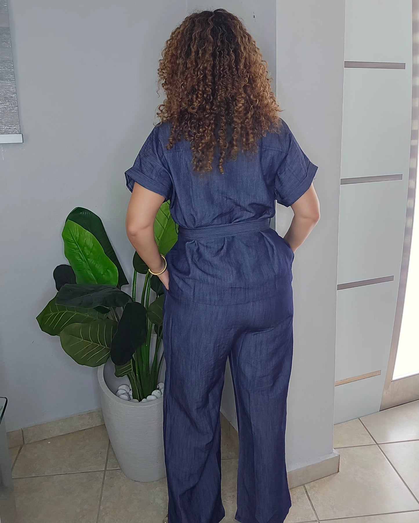 Chelsea Belted Denim Set/Dark Denim