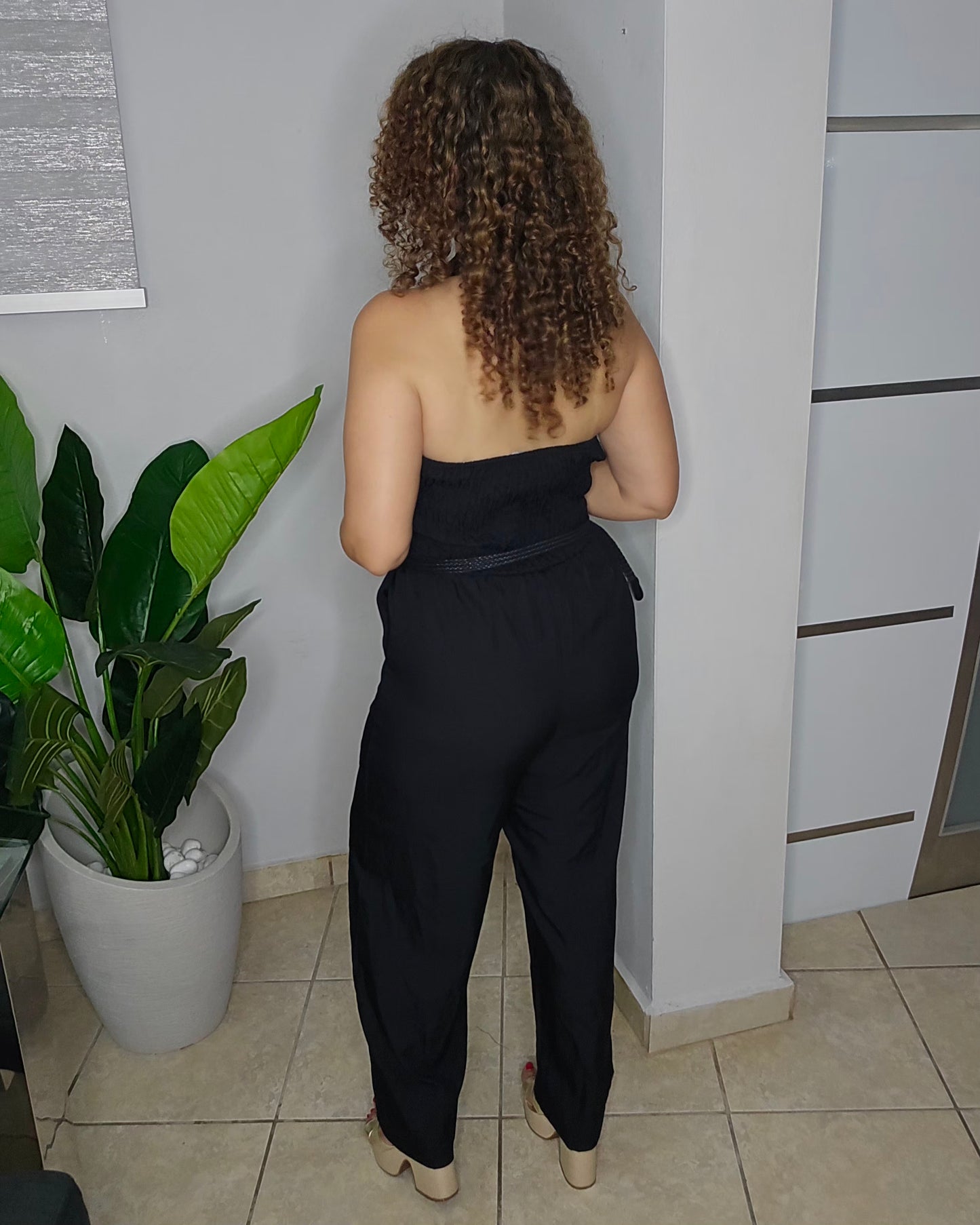 Monaco Black Belted Jumpsuit