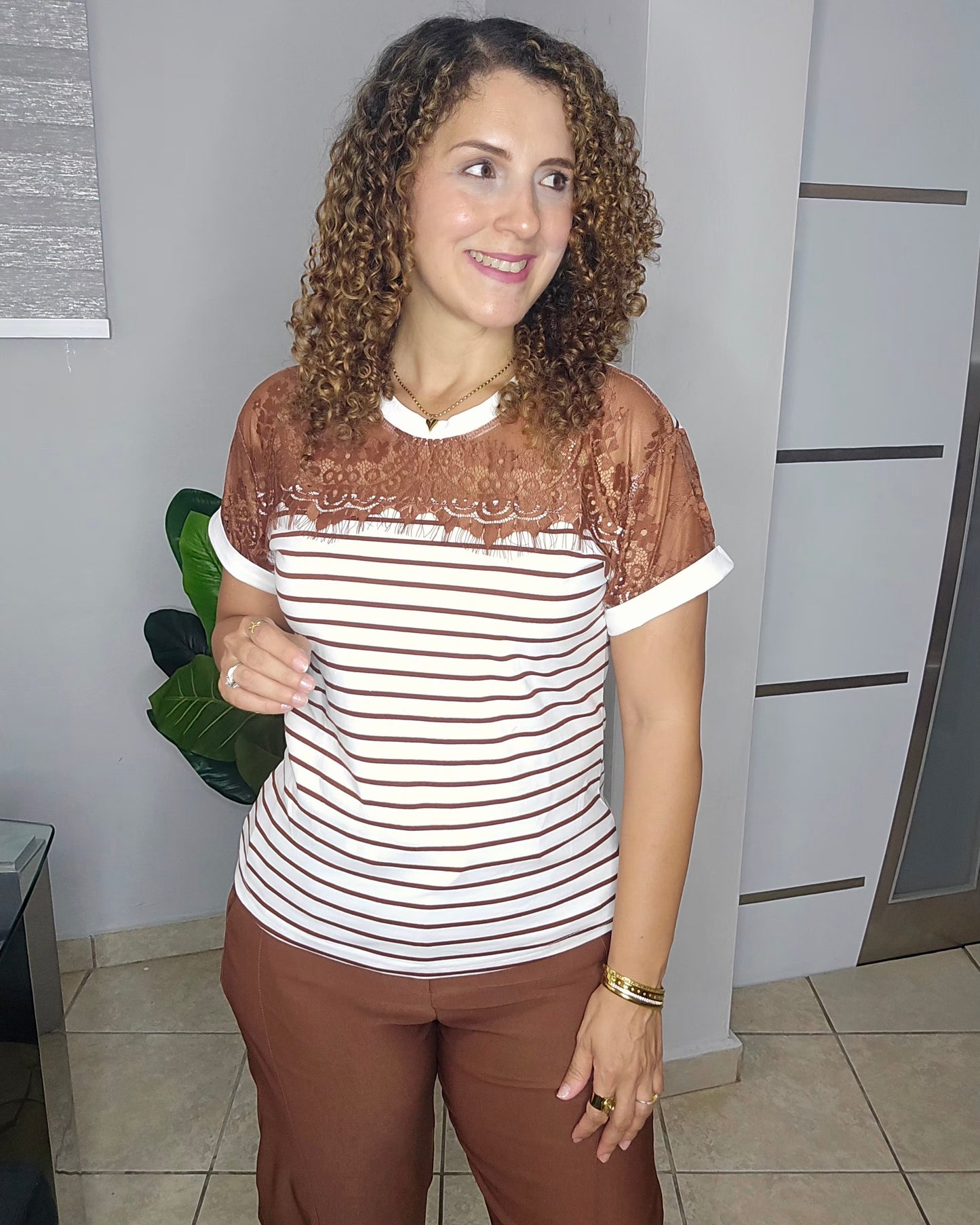 Vienna Lace Strip Top