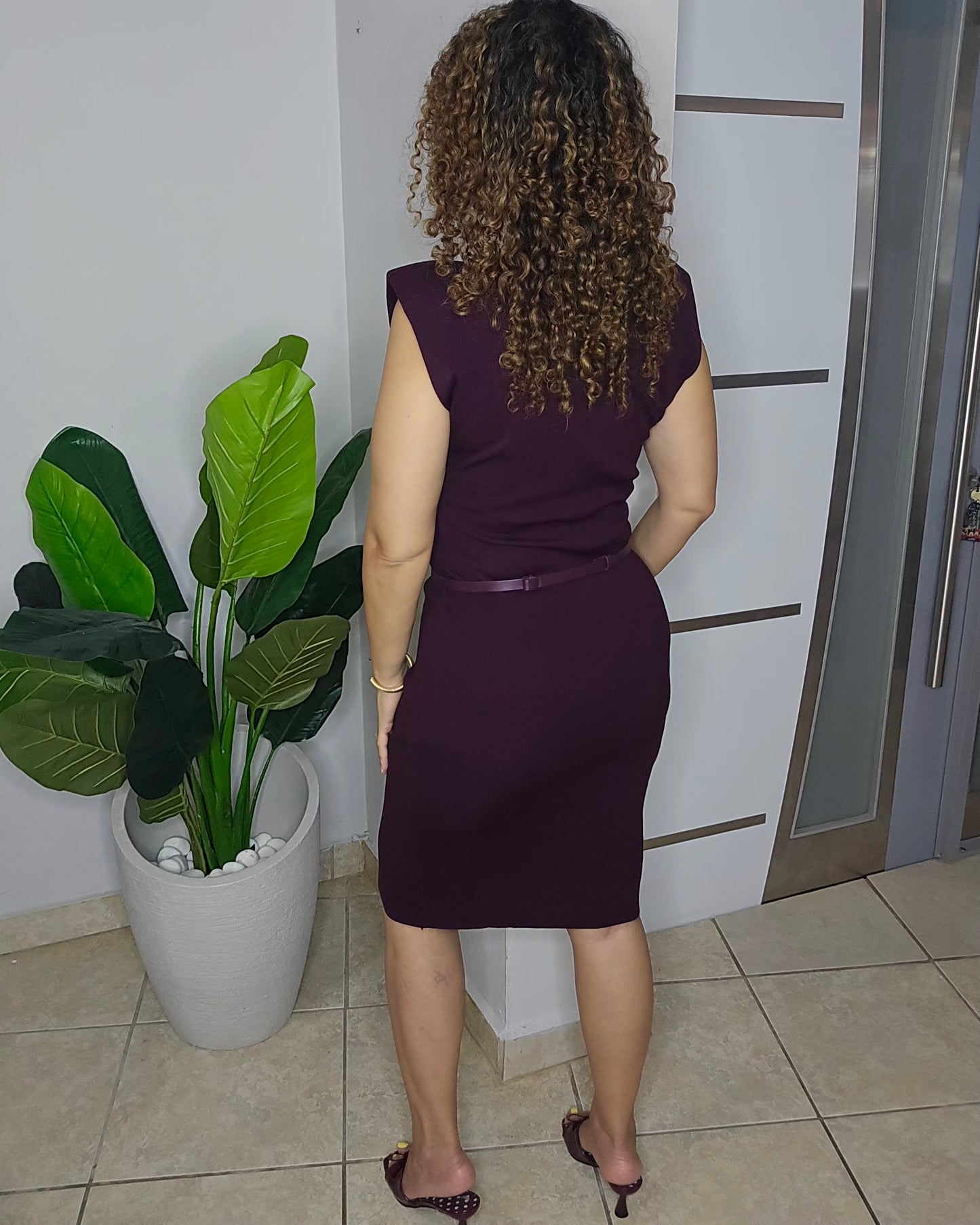 Amelia Wine Midi Dress