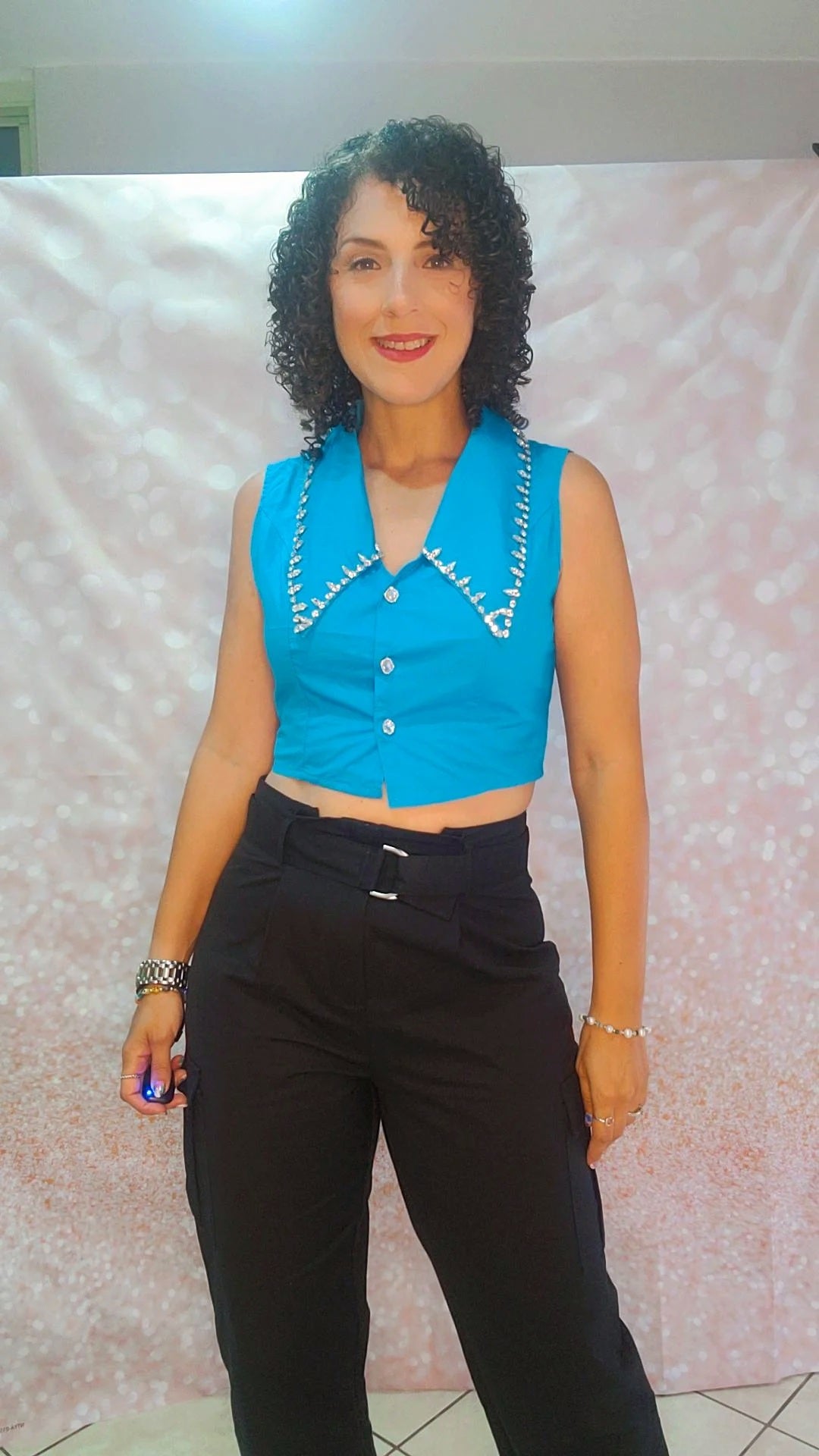 Embellished crop top