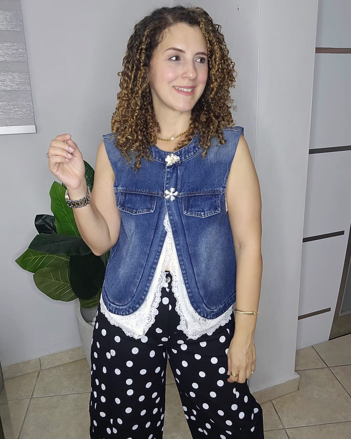Juliette Lace Denim Vest