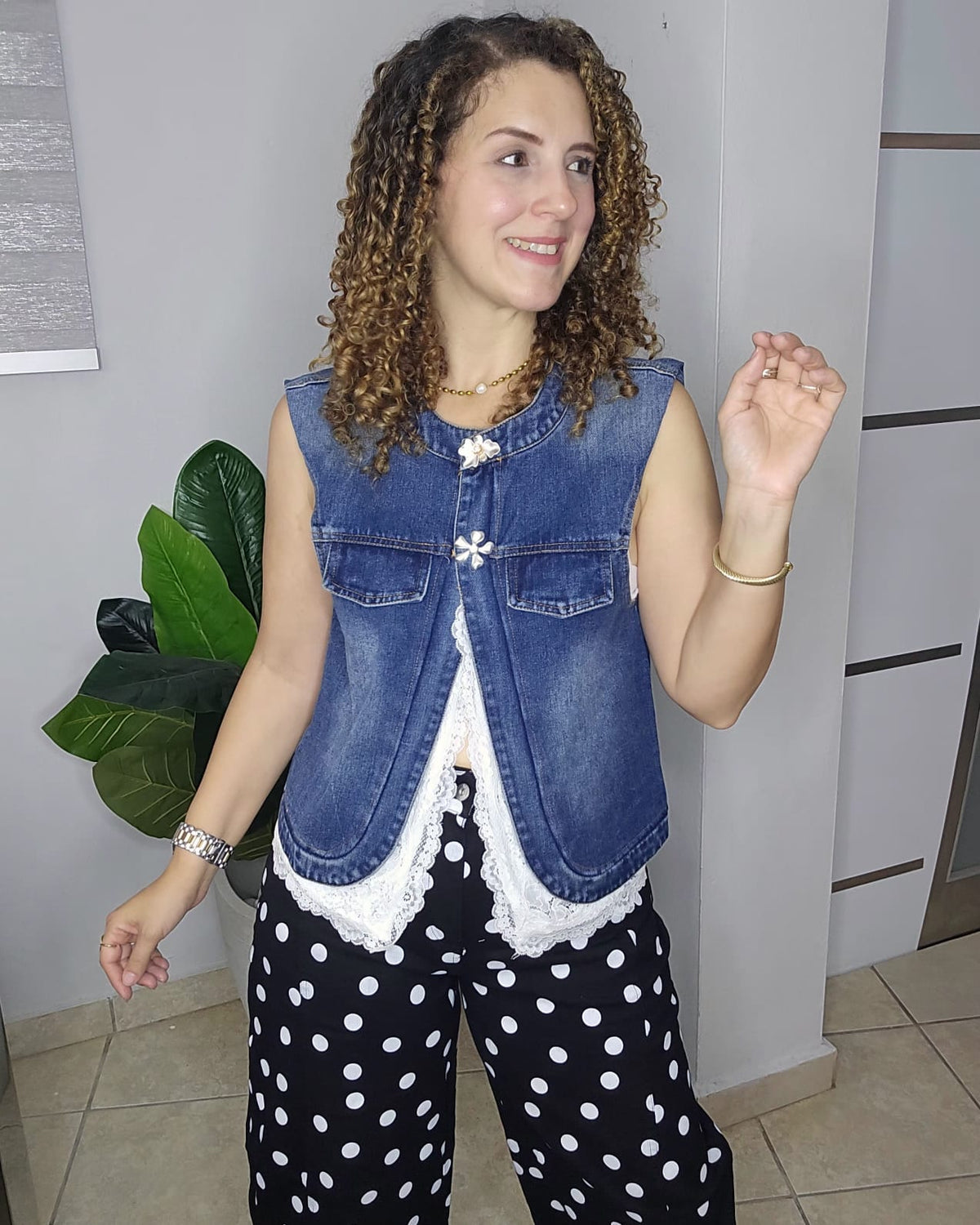 Juliette Lace Denim Vest