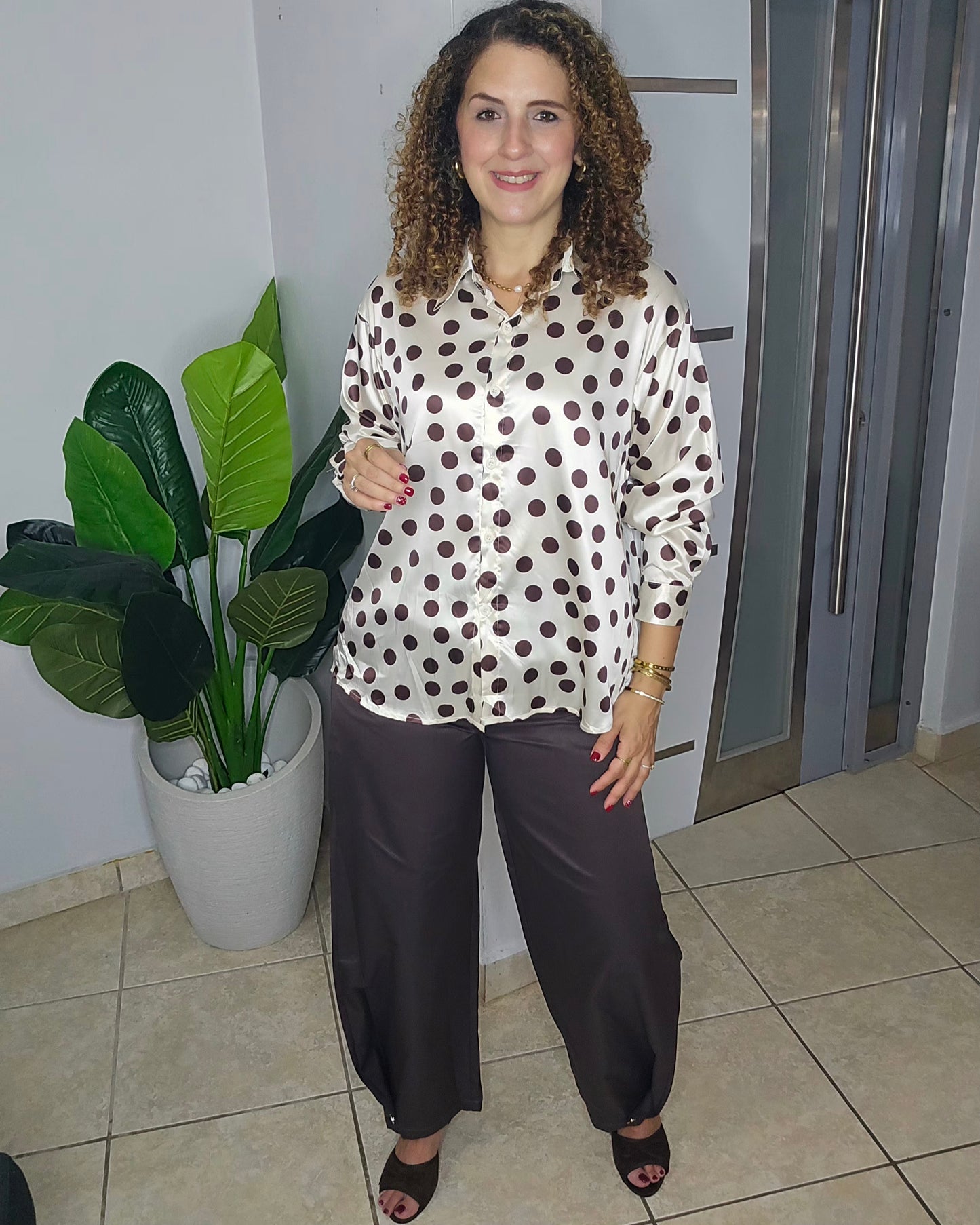 Sophie Brown Dots Blouse