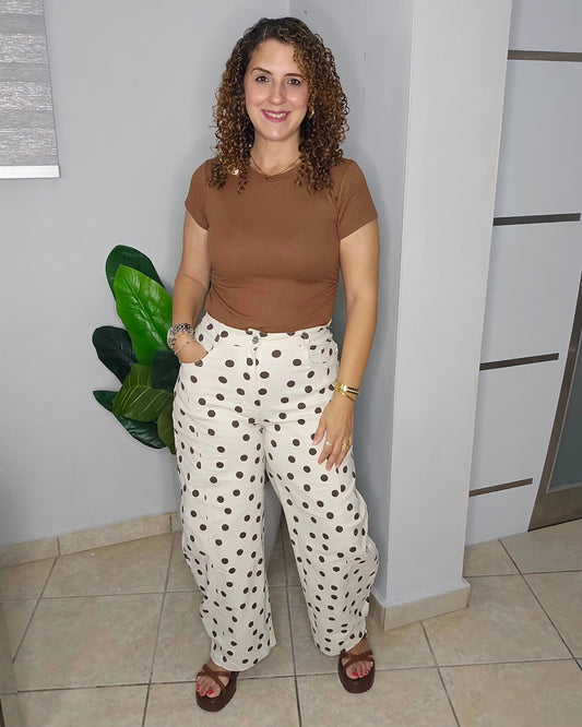 Polka Muse Barrel Jean – Cream