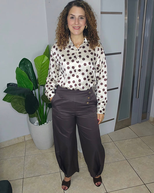 Chloe Brown Wrap Pant