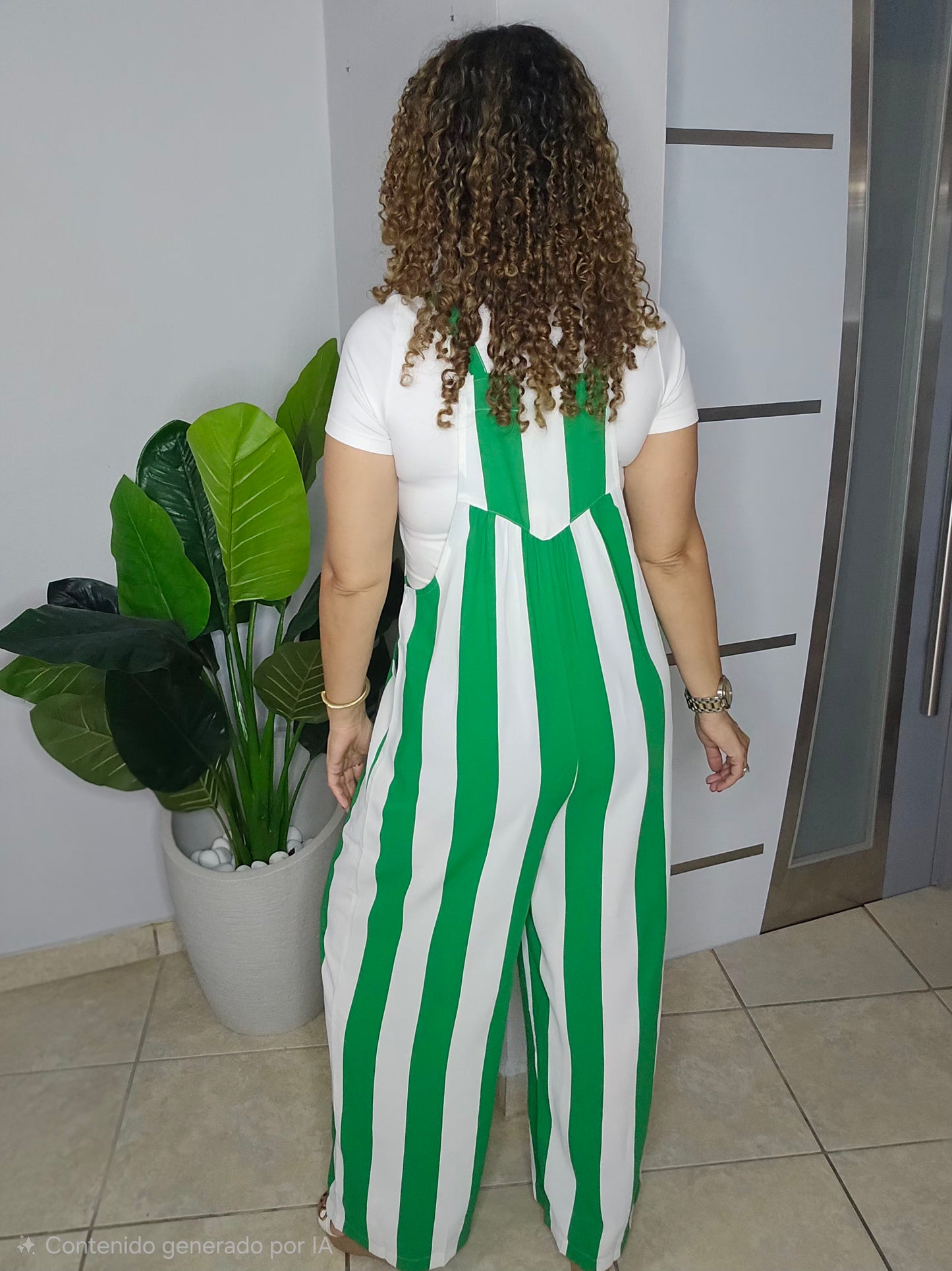 Bianca Green Stripe Jumpsuit