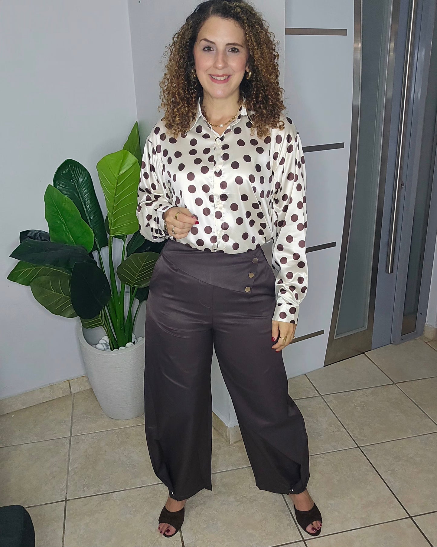 Chloe Brown Wrap Pant