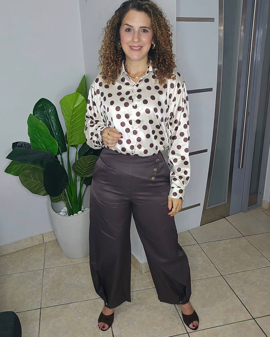 Chloe Brown Wrap Pant