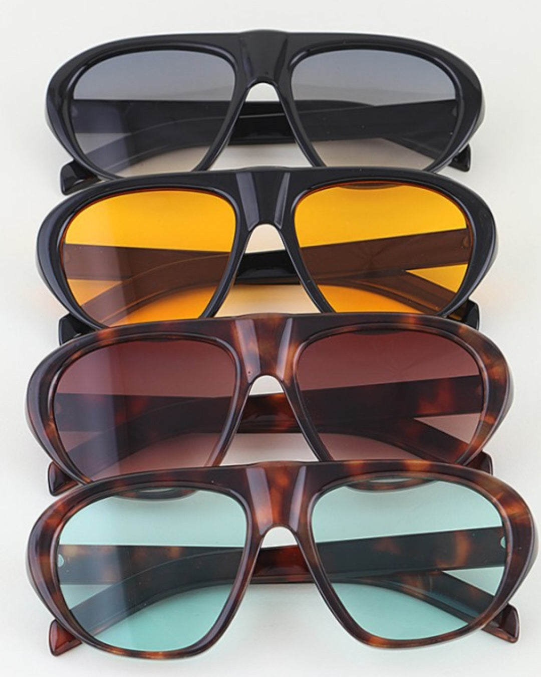 Bright Tinted Tortoise Straight Sunglasses