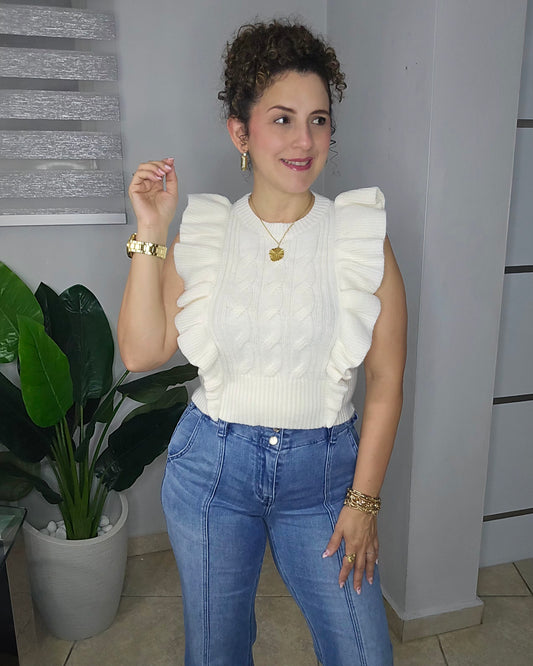 Ruffle sweater top