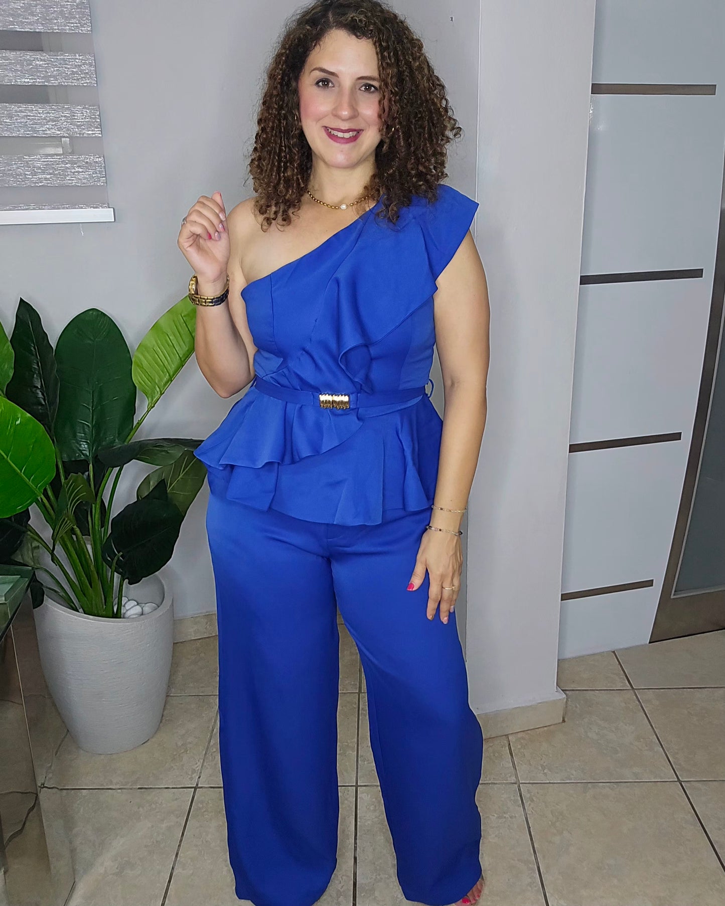 Blue Elegance One Shoulder Set