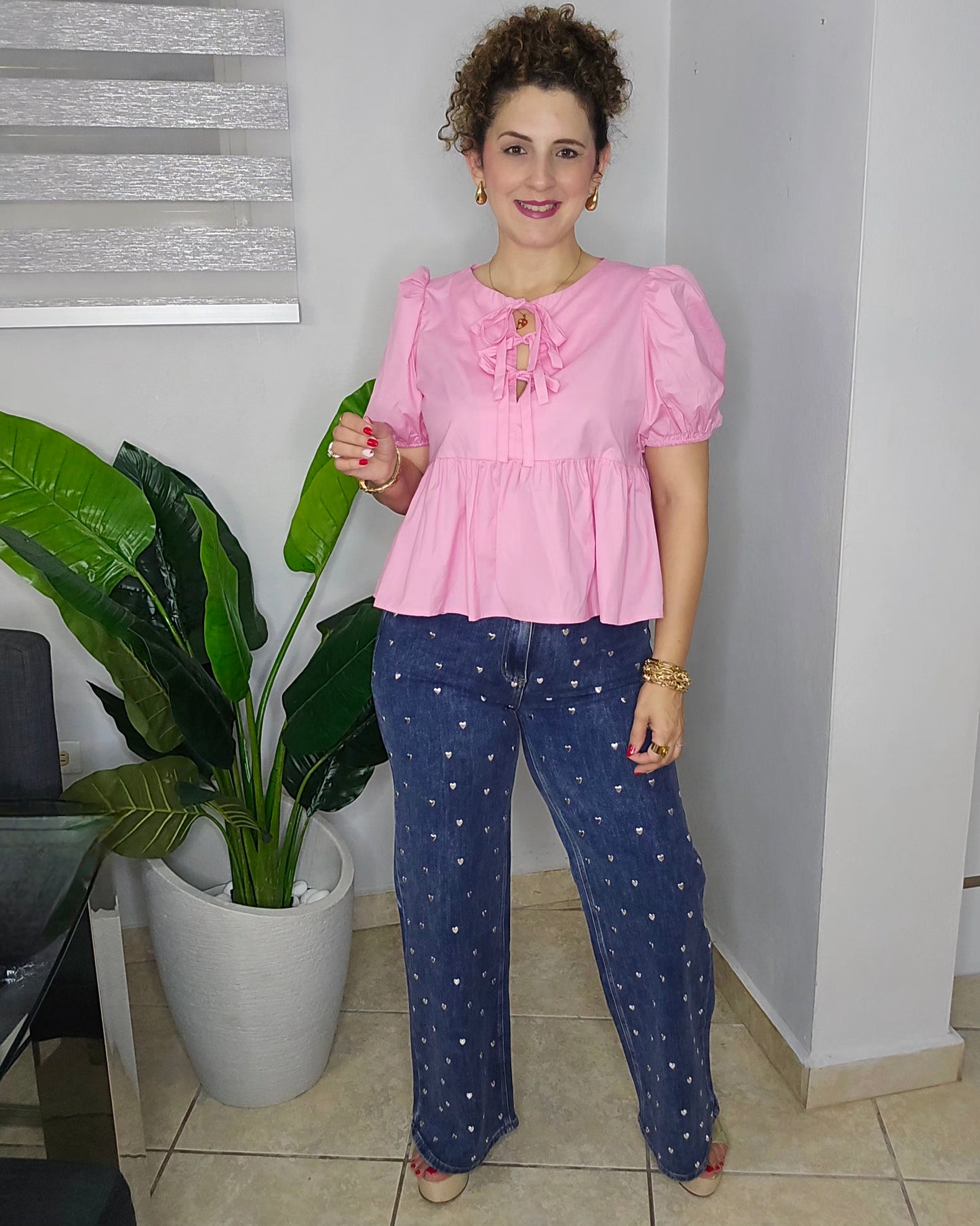 Sweetheart denim pants