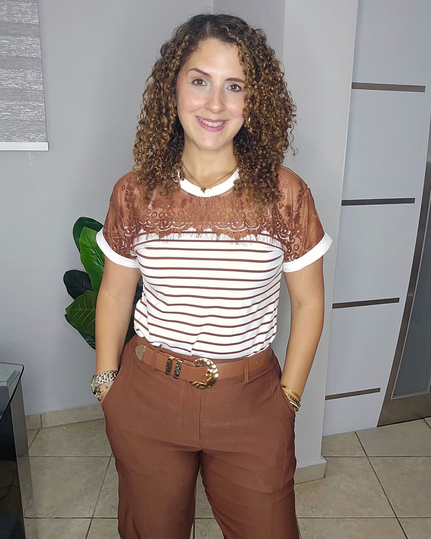 Vienna Lace Strip Top