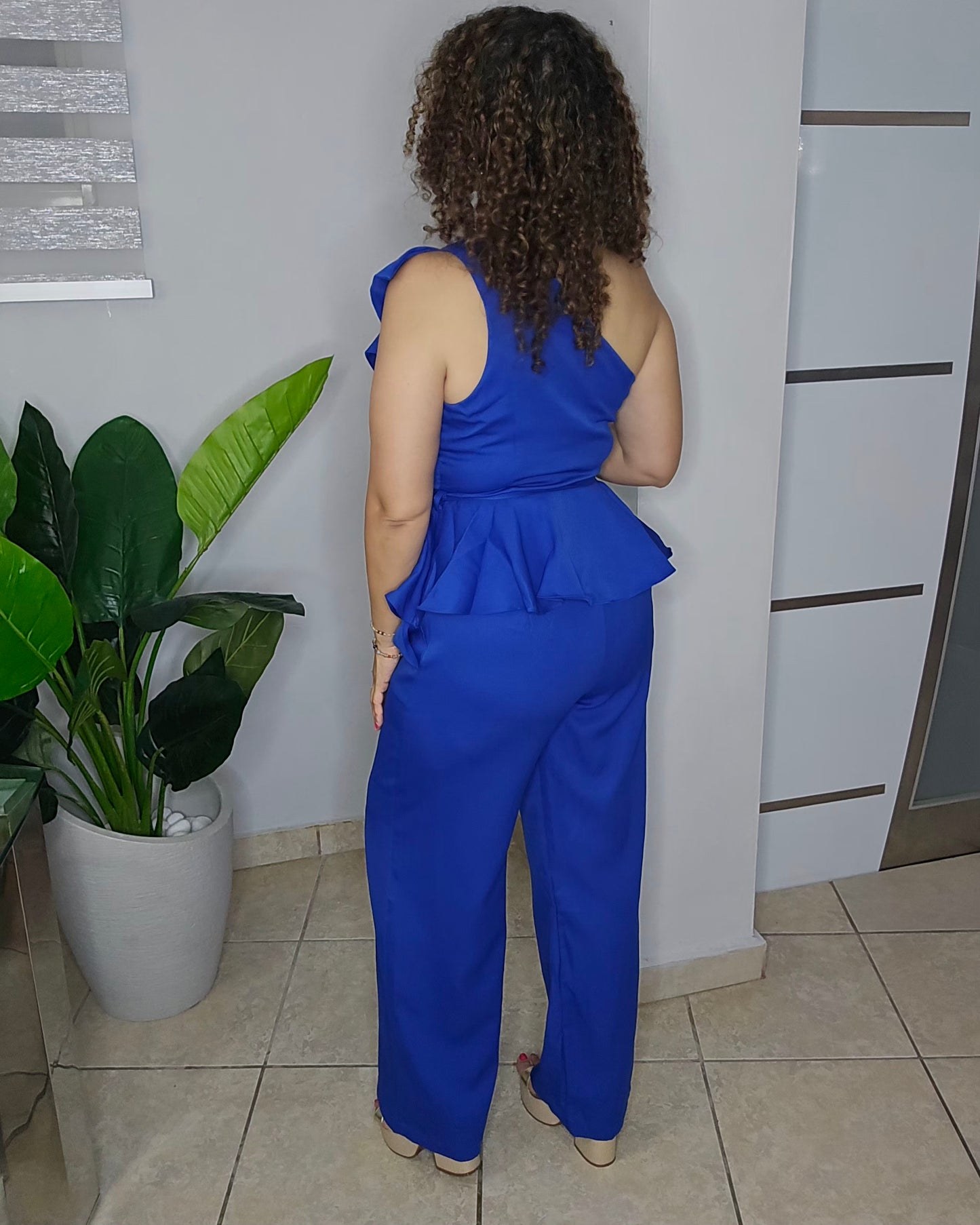 Blue Elegance One Shoulder Set