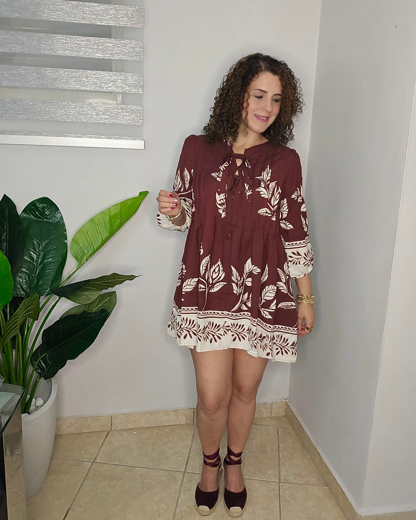 Chocolate boho mini dress