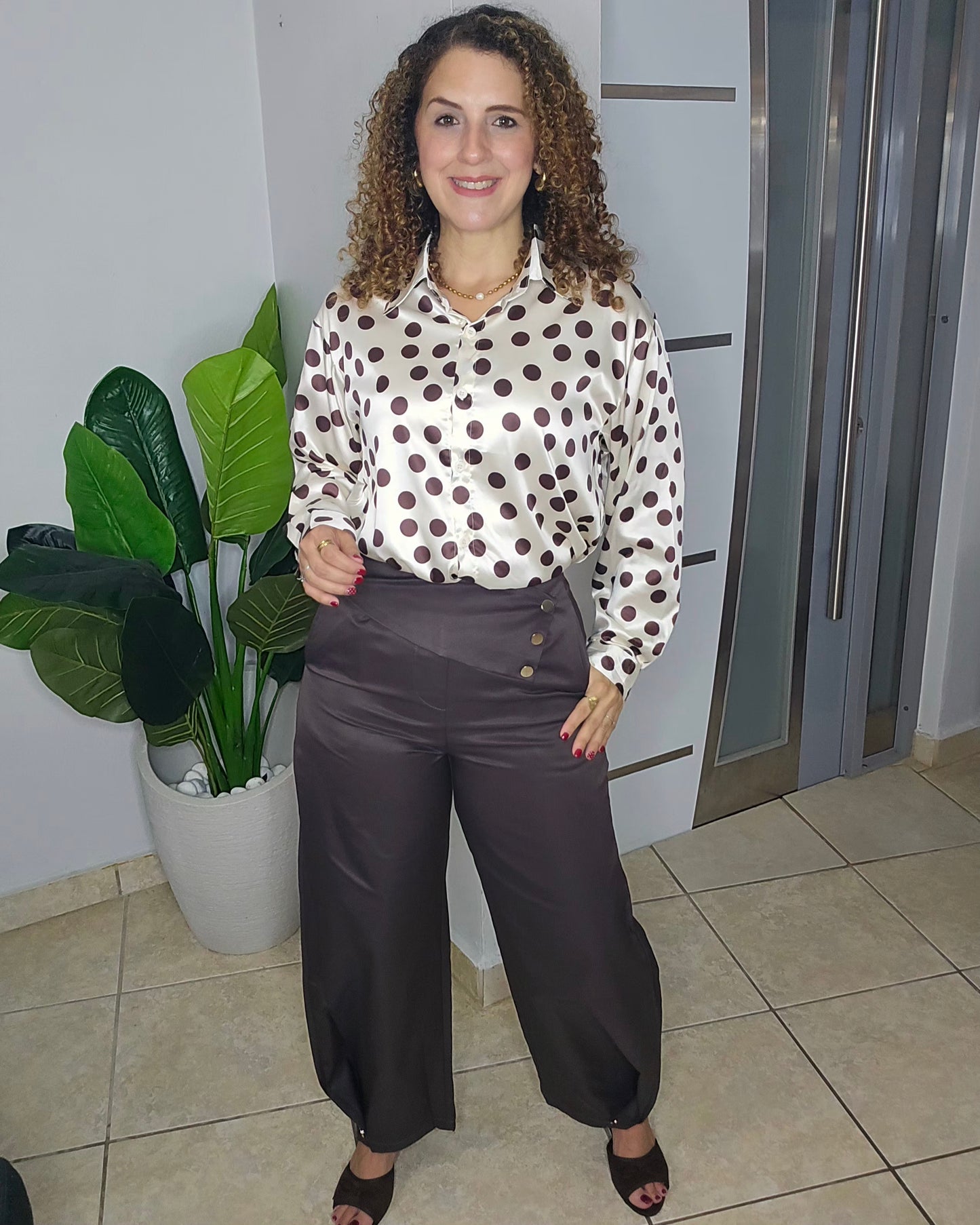 Sophie Brown Dots Blouse