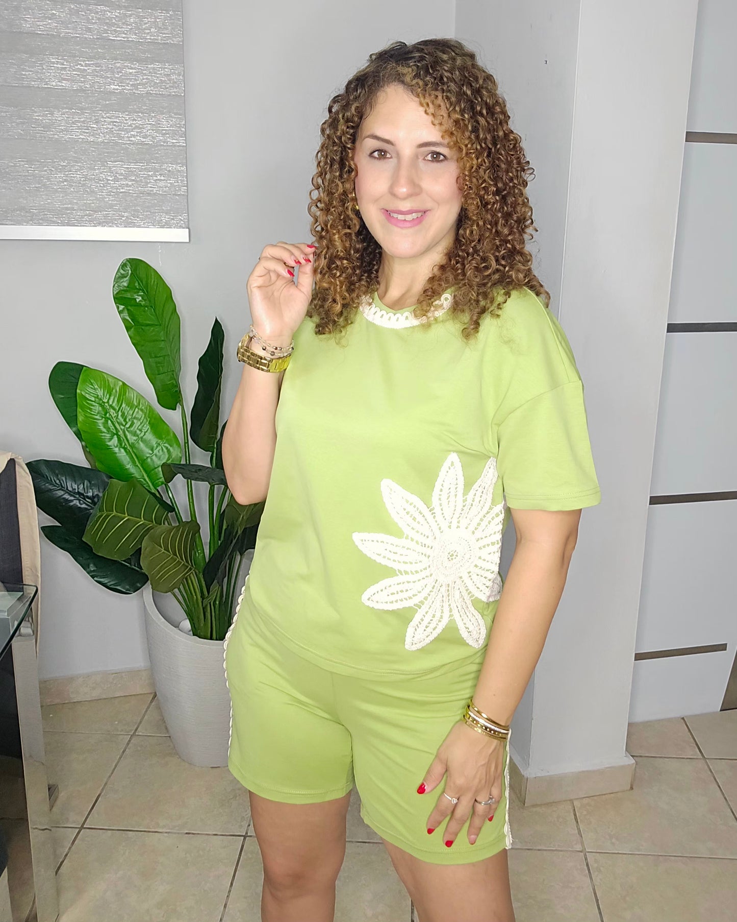 Tropical Blossom Short Set