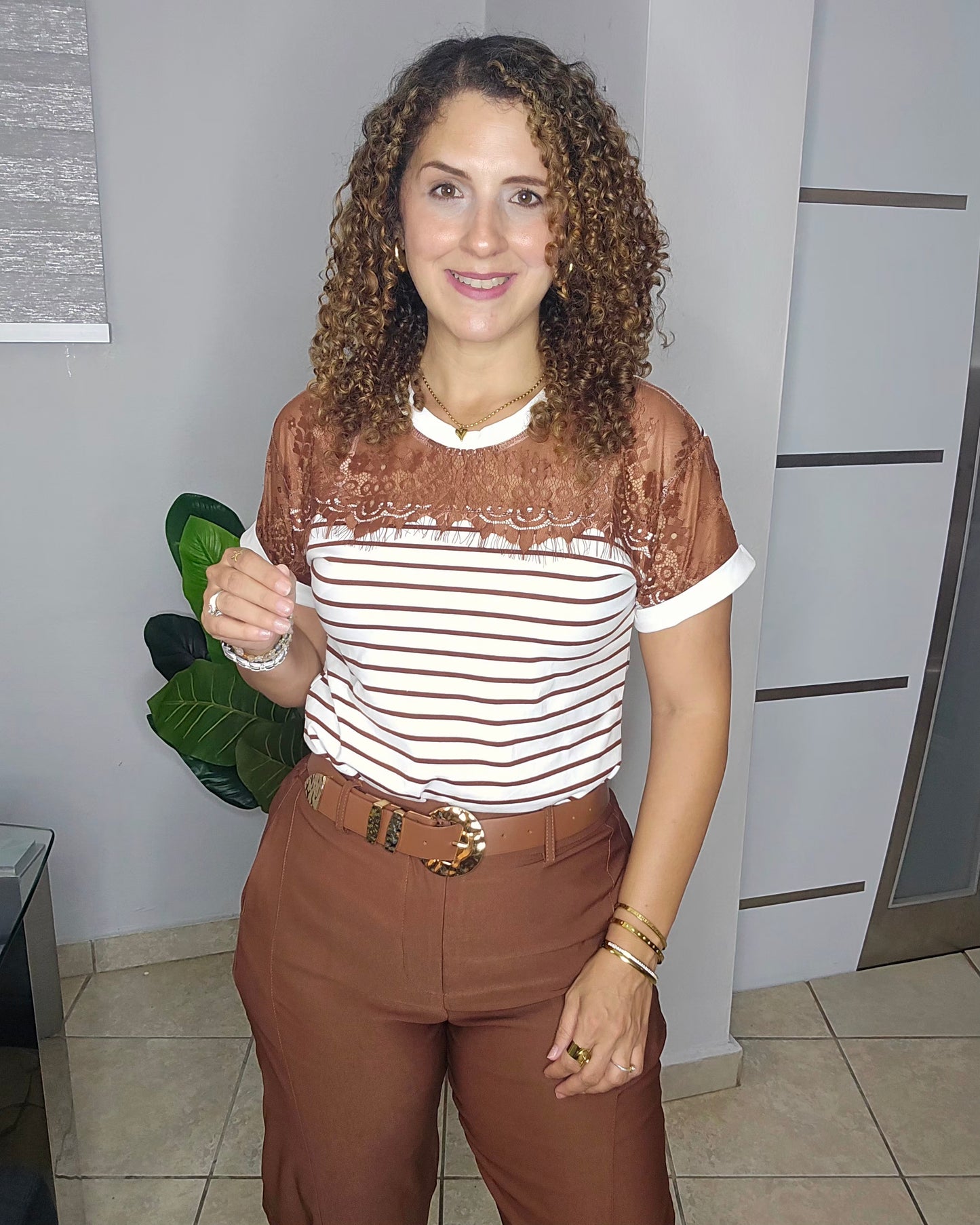 Vienna Lace Strip Top