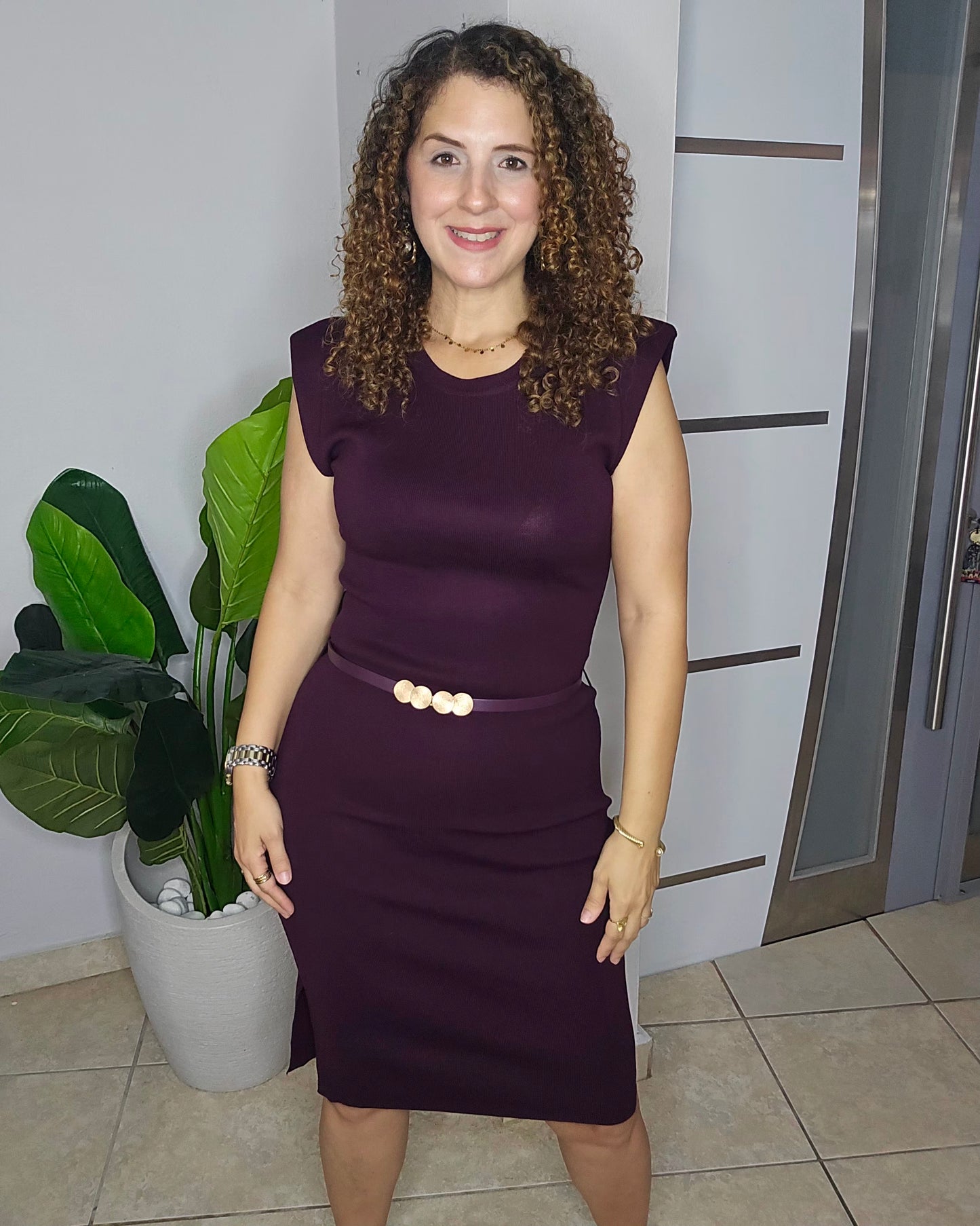 Amelia Wine Midi Dress