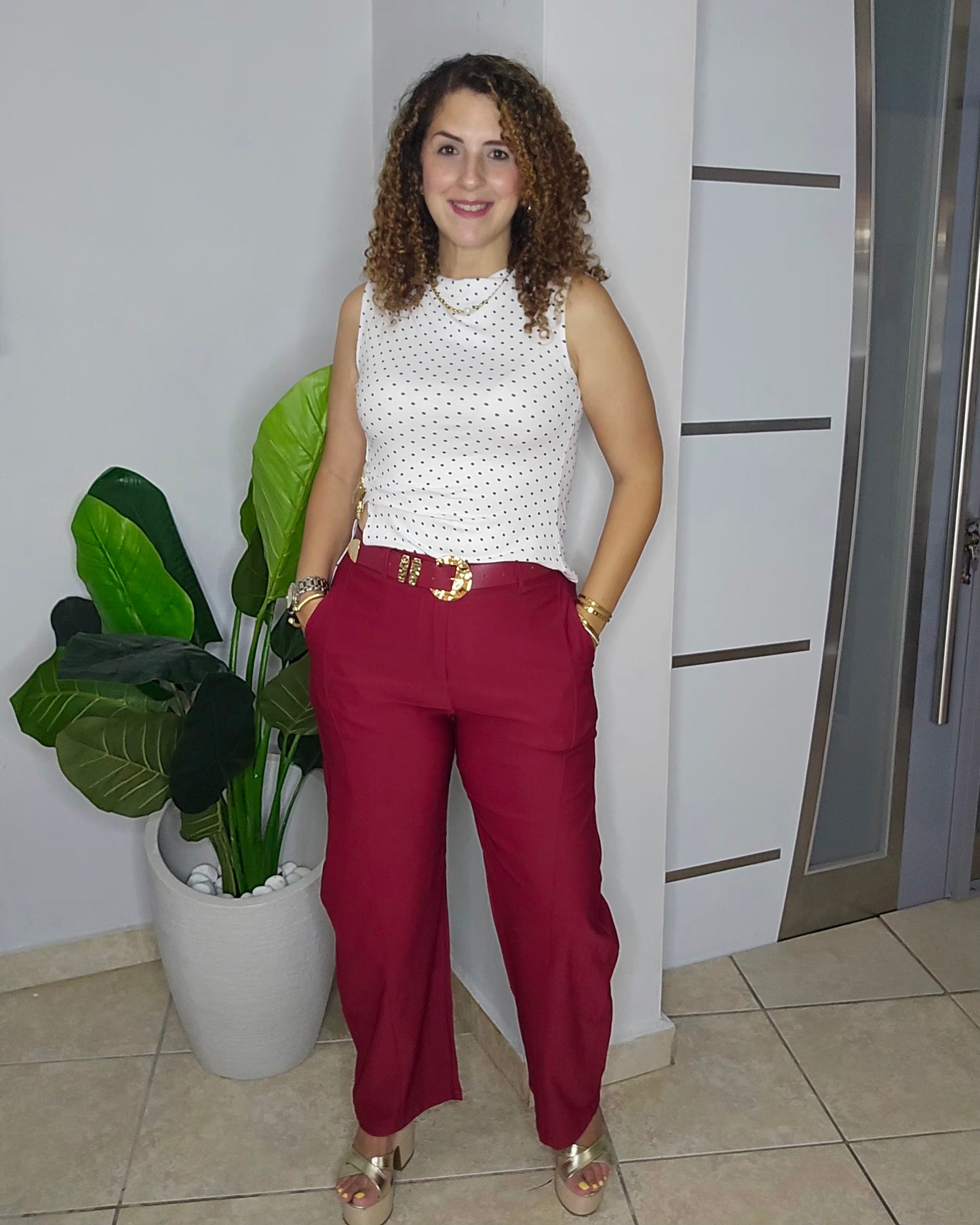 Analía Belted Barrel Pant