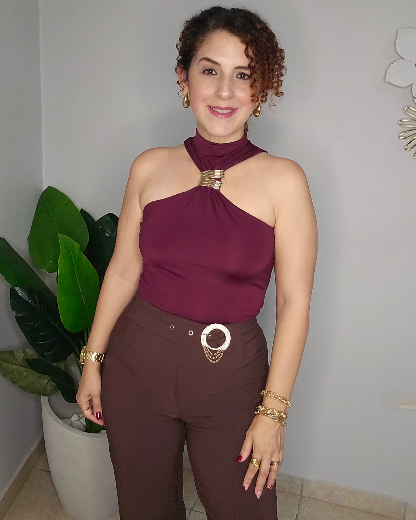 Gold Ring Halter Top