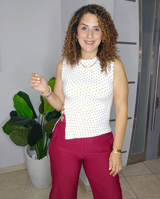 Polka dots Starfish Detail Top