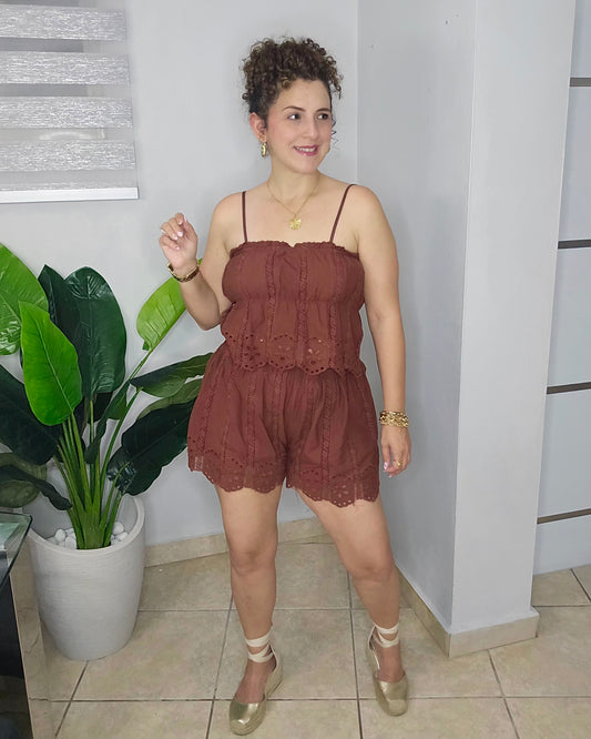 Brown Sugar Lace Set