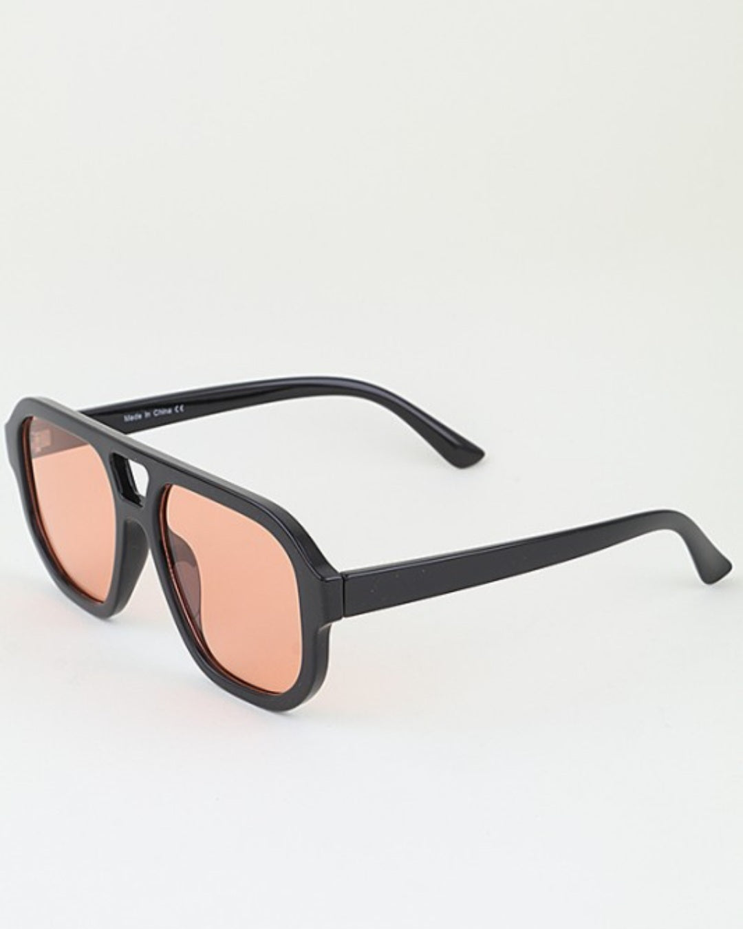 Minimal Straight Aviator Tinted Sunglasses