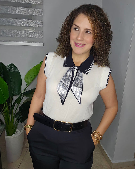 Parisian bow knit sweater