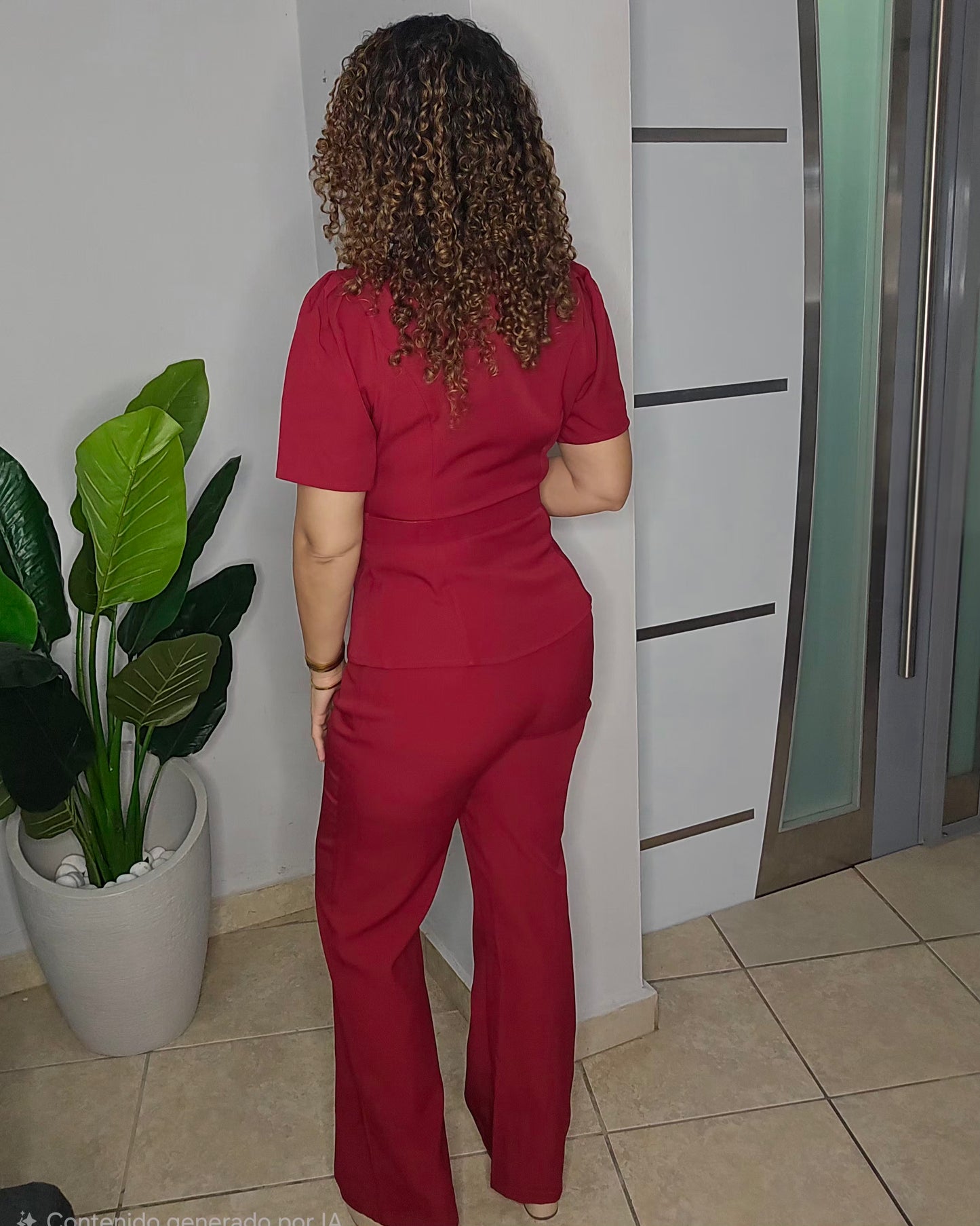 Luciana Belted Set in Red
